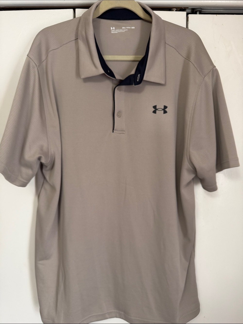 Under Armour Men’s Polo Shirt - Taupe with Black Accents